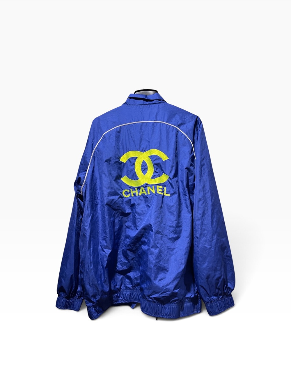 Novelty Blue Logo Prop Windbreaker Jacket - Women's, XL, EUC